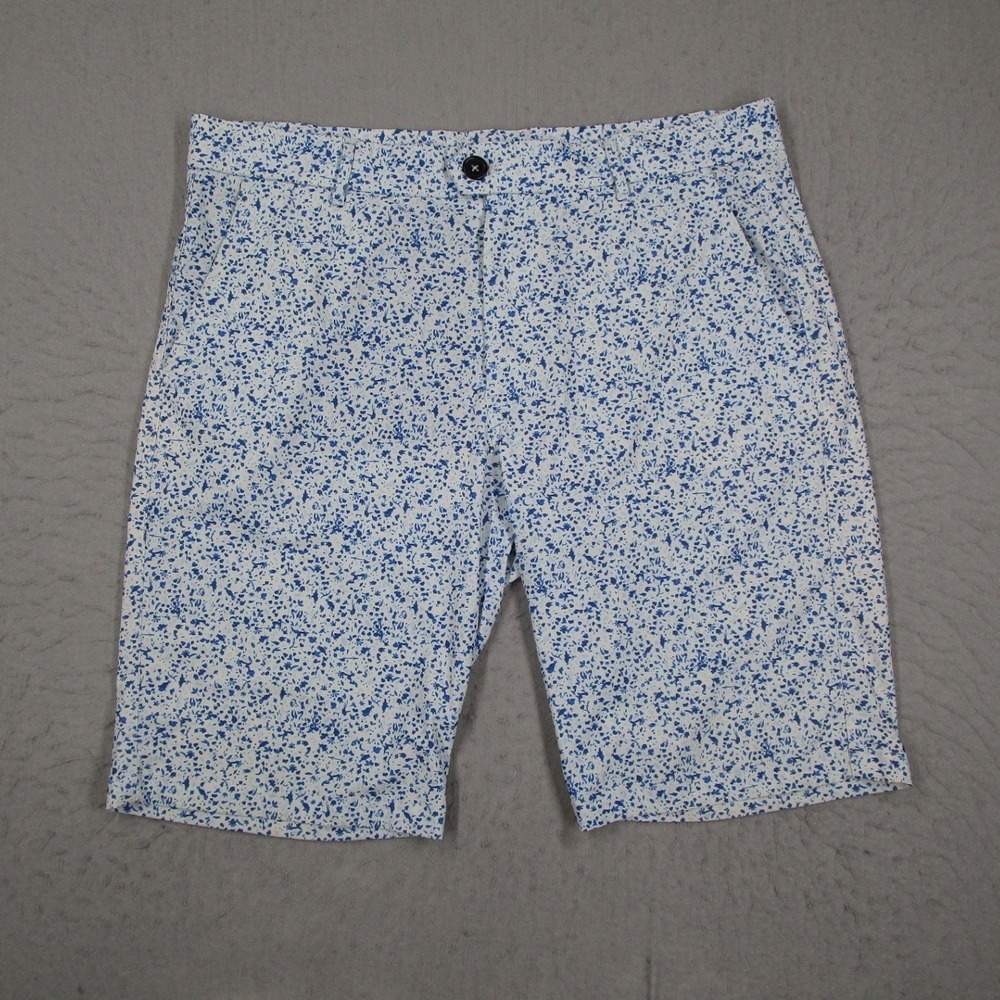 Greyson Montauk Golf Shorts Men 34 Blue Floral Splatter Performance Stretch